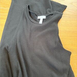 Leith Black Ribbed dress